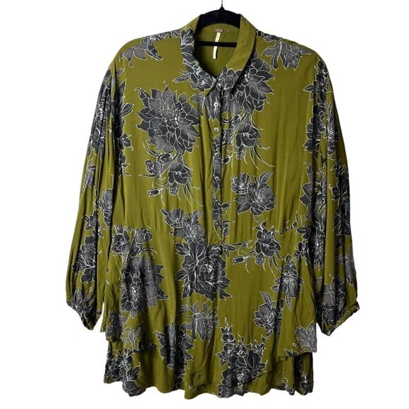 Free people shake it green floral dress women’s size small - Picture 1 of 8